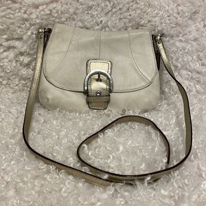 Coach White Leather Crossbody Purse